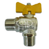 1/2" M/M T/H Gas Angle Ball Valve